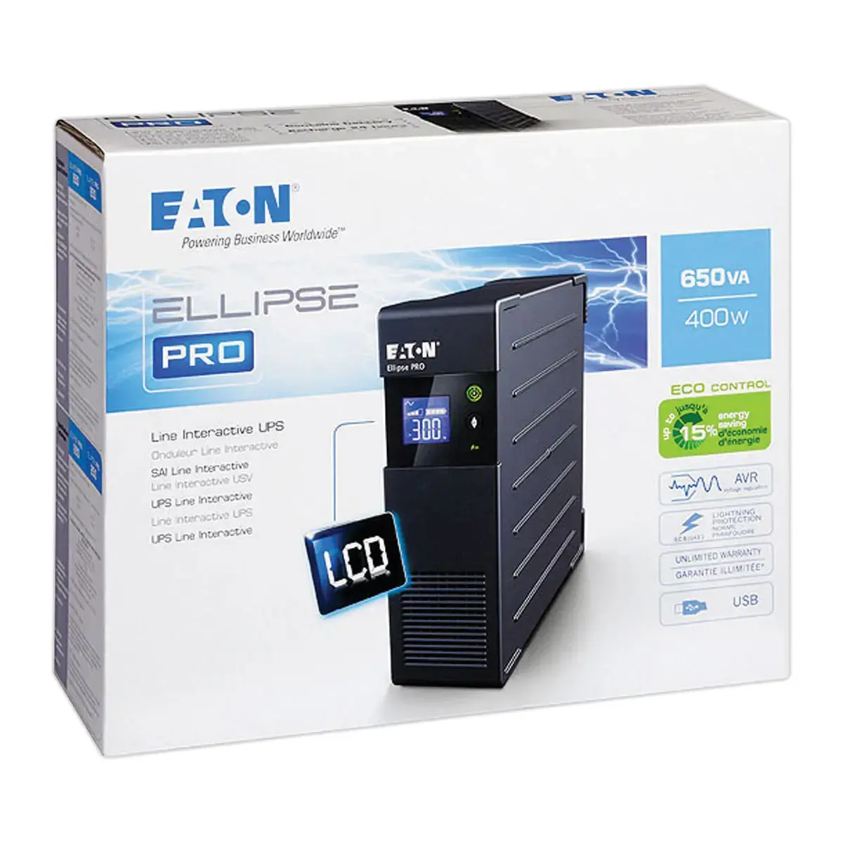 Onduleur Ellipse PRO Line-Interactive 650VA/400W - EATON 