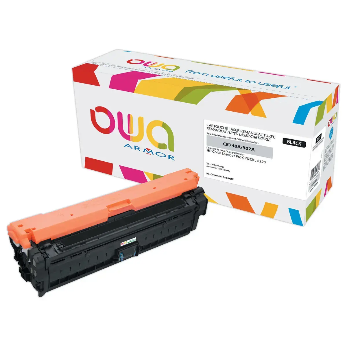 Toner éq. HP CE740A - Noir - OWA