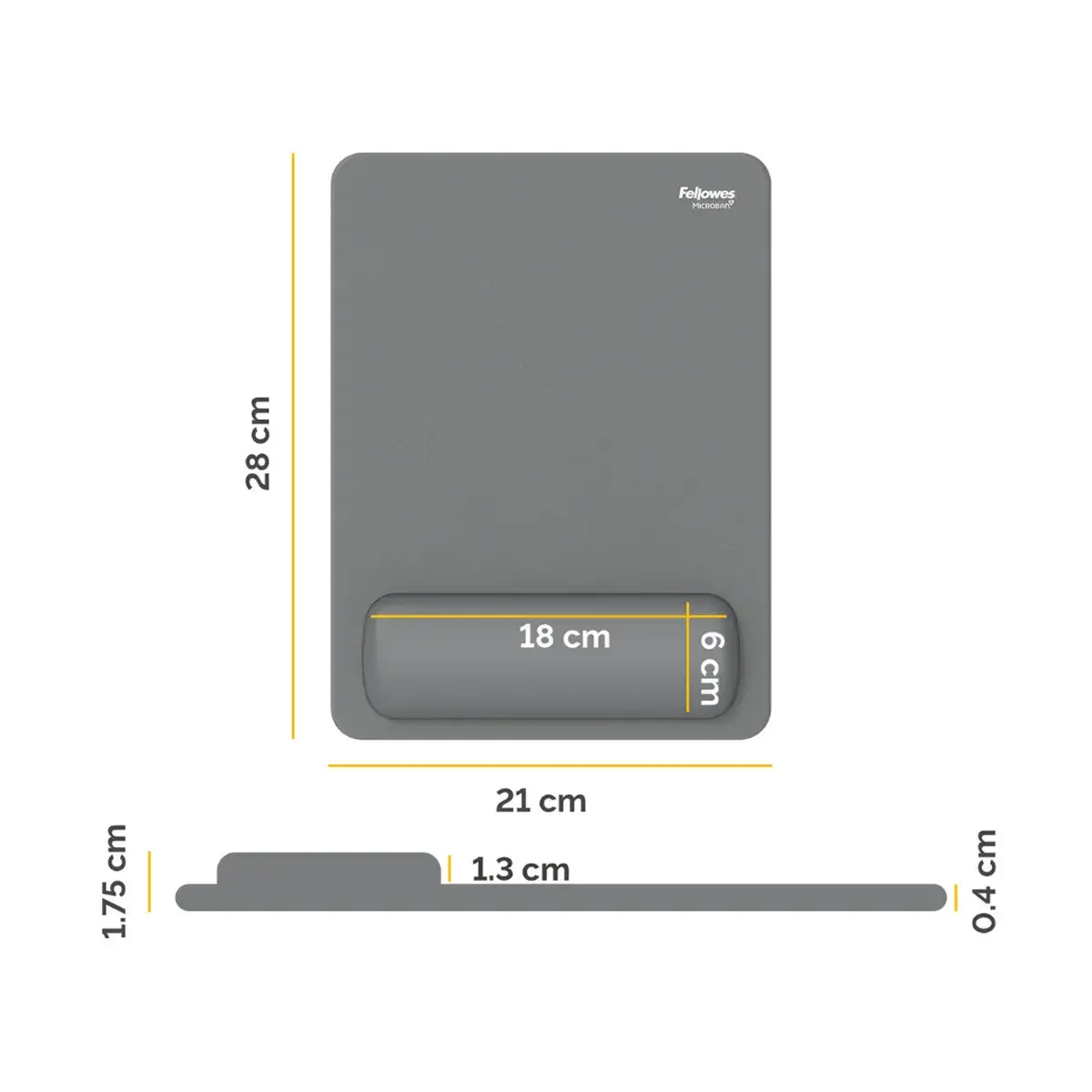 Tapis souris repose-poignet XL Breyta - Gris - FELLOWES 
