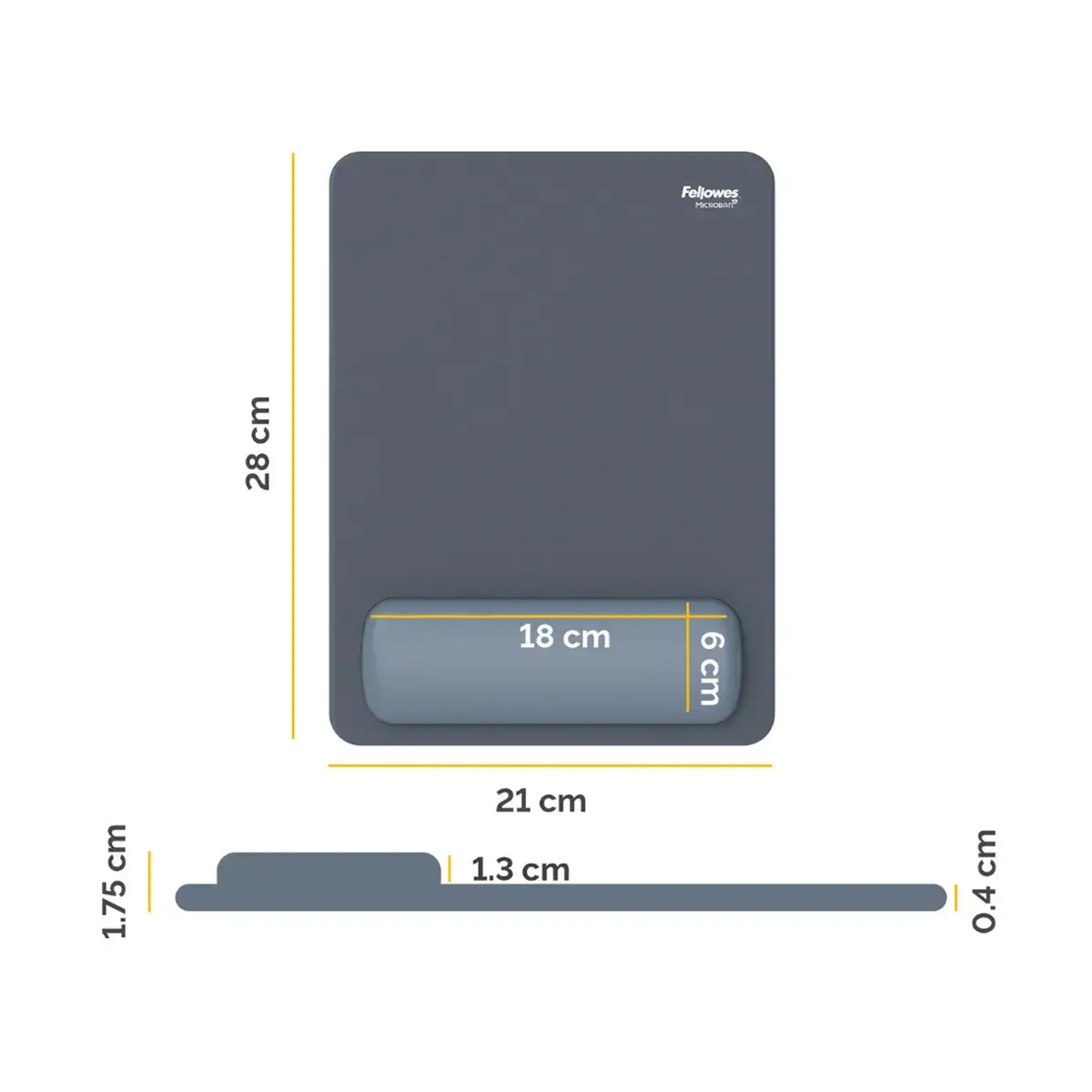 Tapis souris repose-poignet XL Breyta - Bleu gris - FELLOWES 