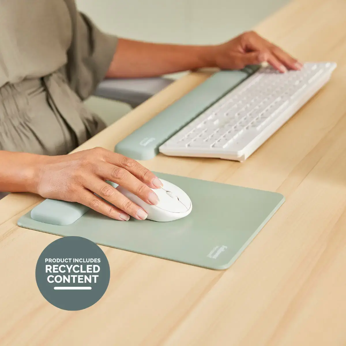 Tapis souris repose-poignet XL Breyta - Vert sauge - FELLOWES 