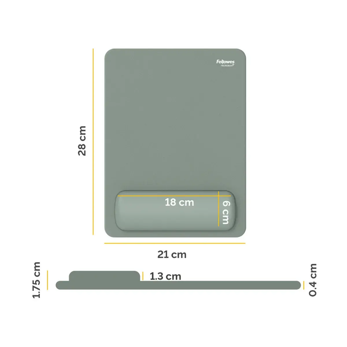 Tapis souris repose-poignet XL Breyta - Vert sauge - FELLOWES 