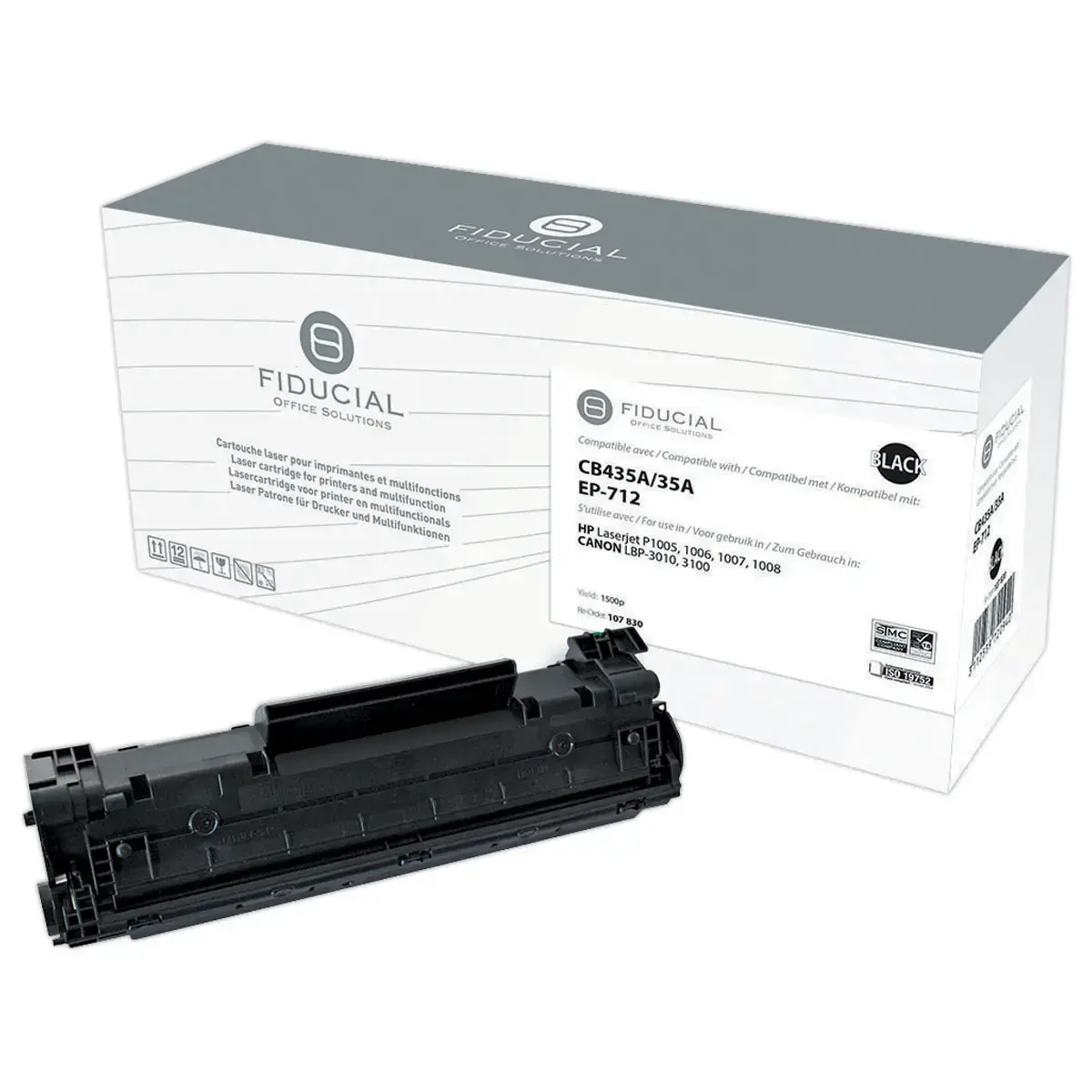 Toner remanufacturé éq. HP CB435A, CANON 712 - Noir