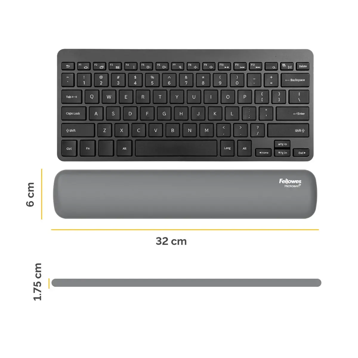Repose-poignets clavier compact Breyta - Gris - FELLOWES 