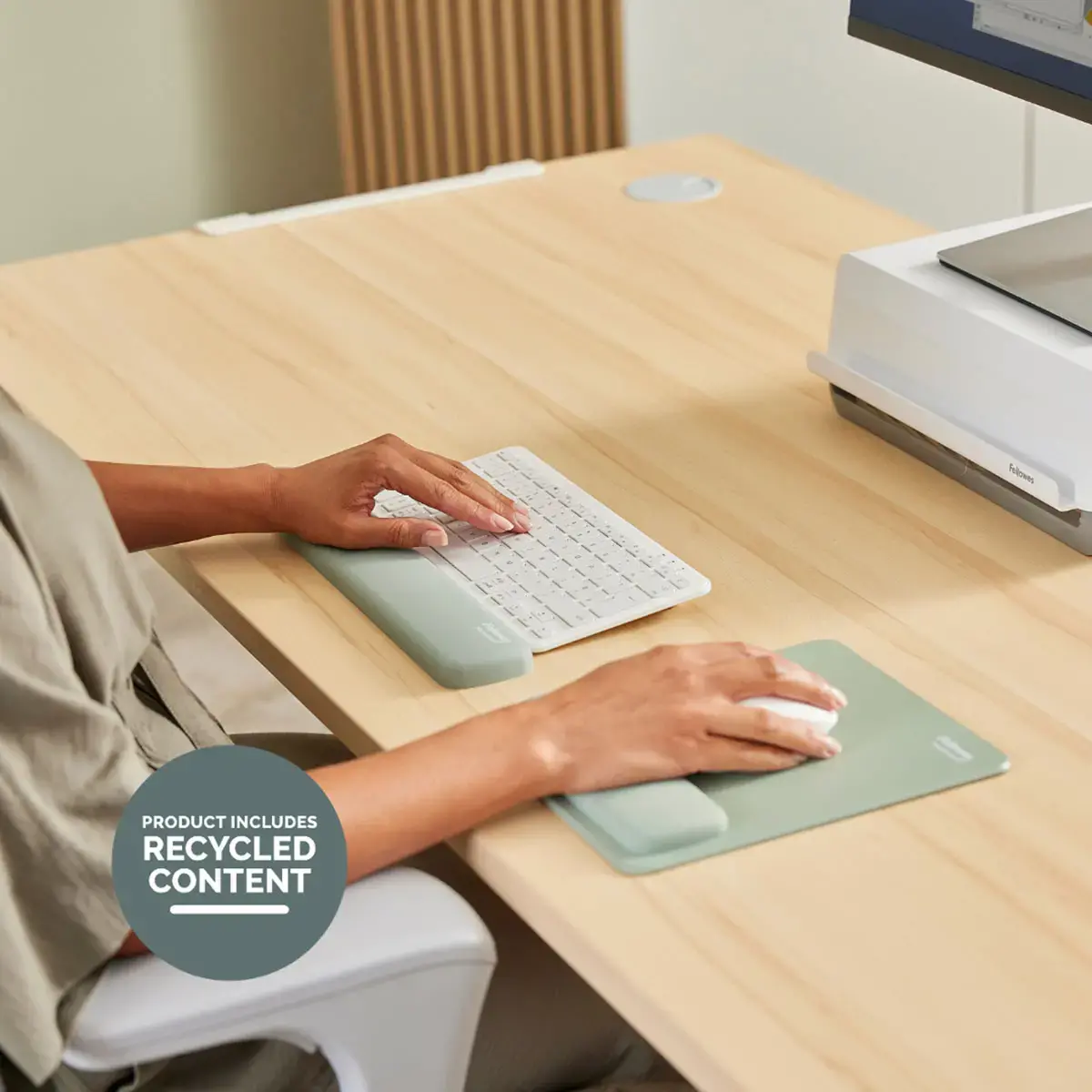 Repose-poignets clavier Breyta - Vert Sauge - FELLOWES 