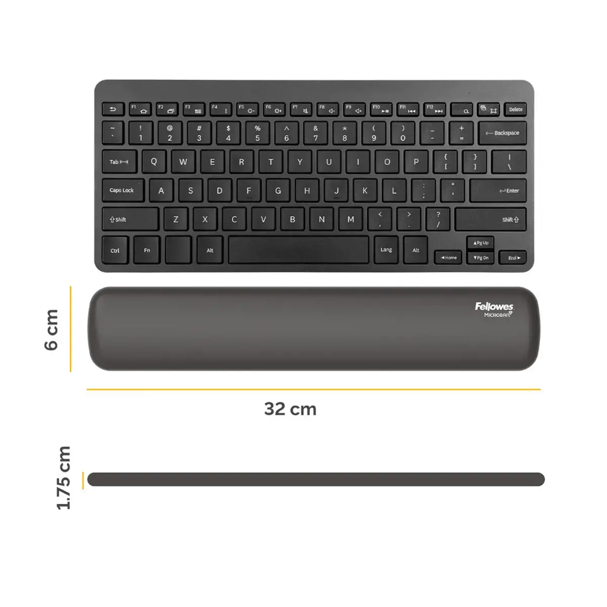 Repose-poignets clavier compact Breyta - Noir - Fellowes 