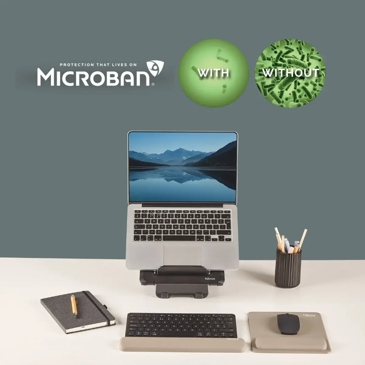 Repose-poignets clavier compact Breyta - Sable - FELLOWES
