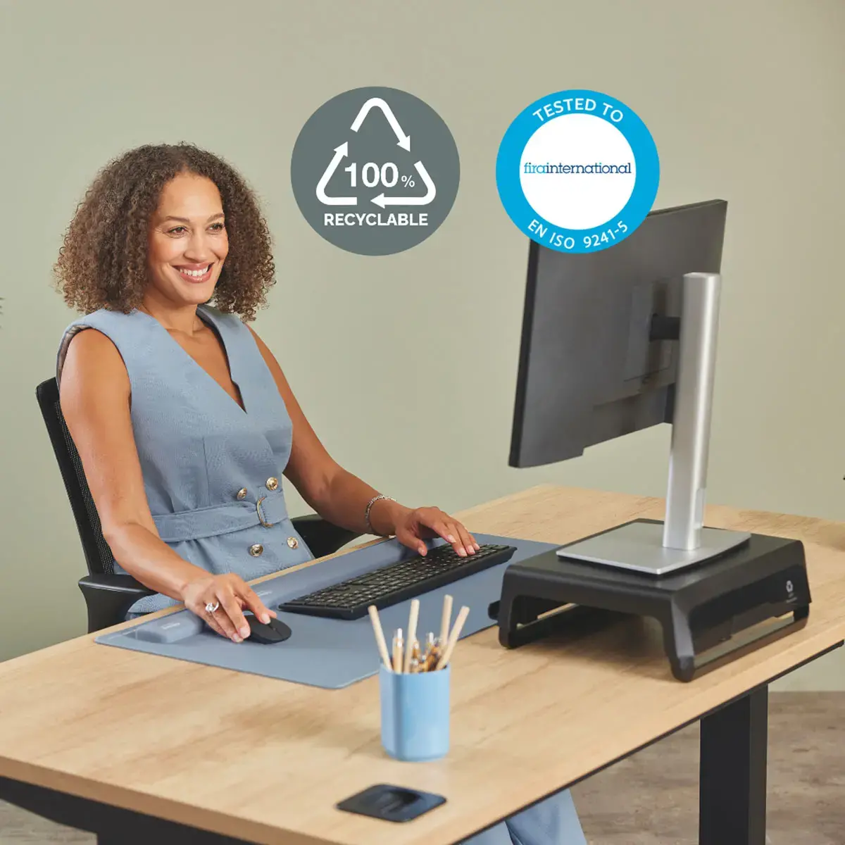 Repose-poignets Breyta - Bleu gris - FELLOWES 