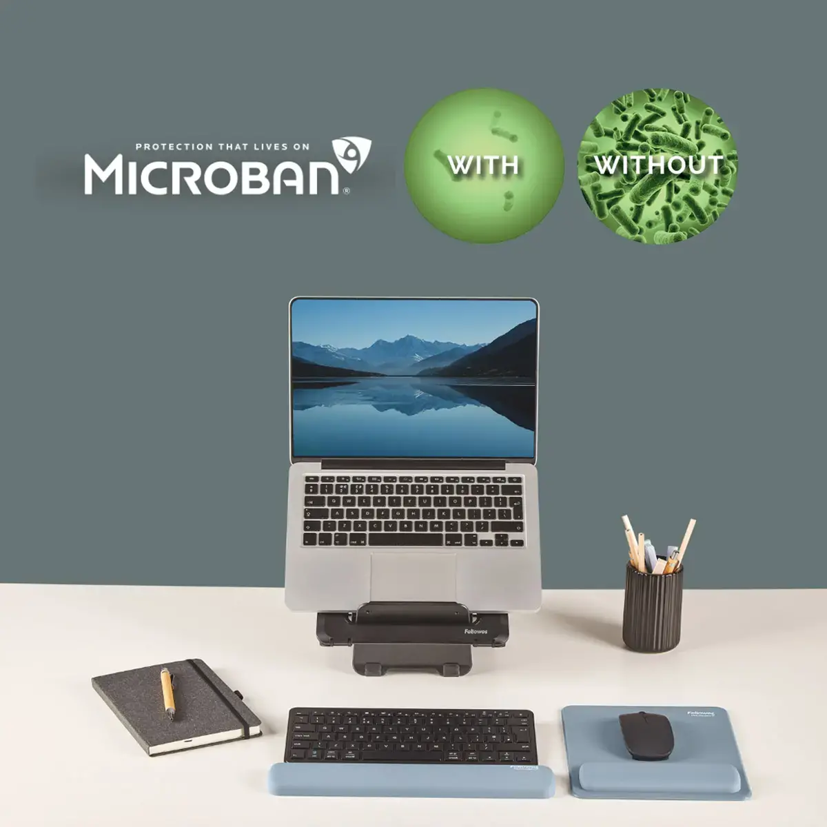 Repose-poignets clavier Breyta - Bleu gris - FELLOWES
