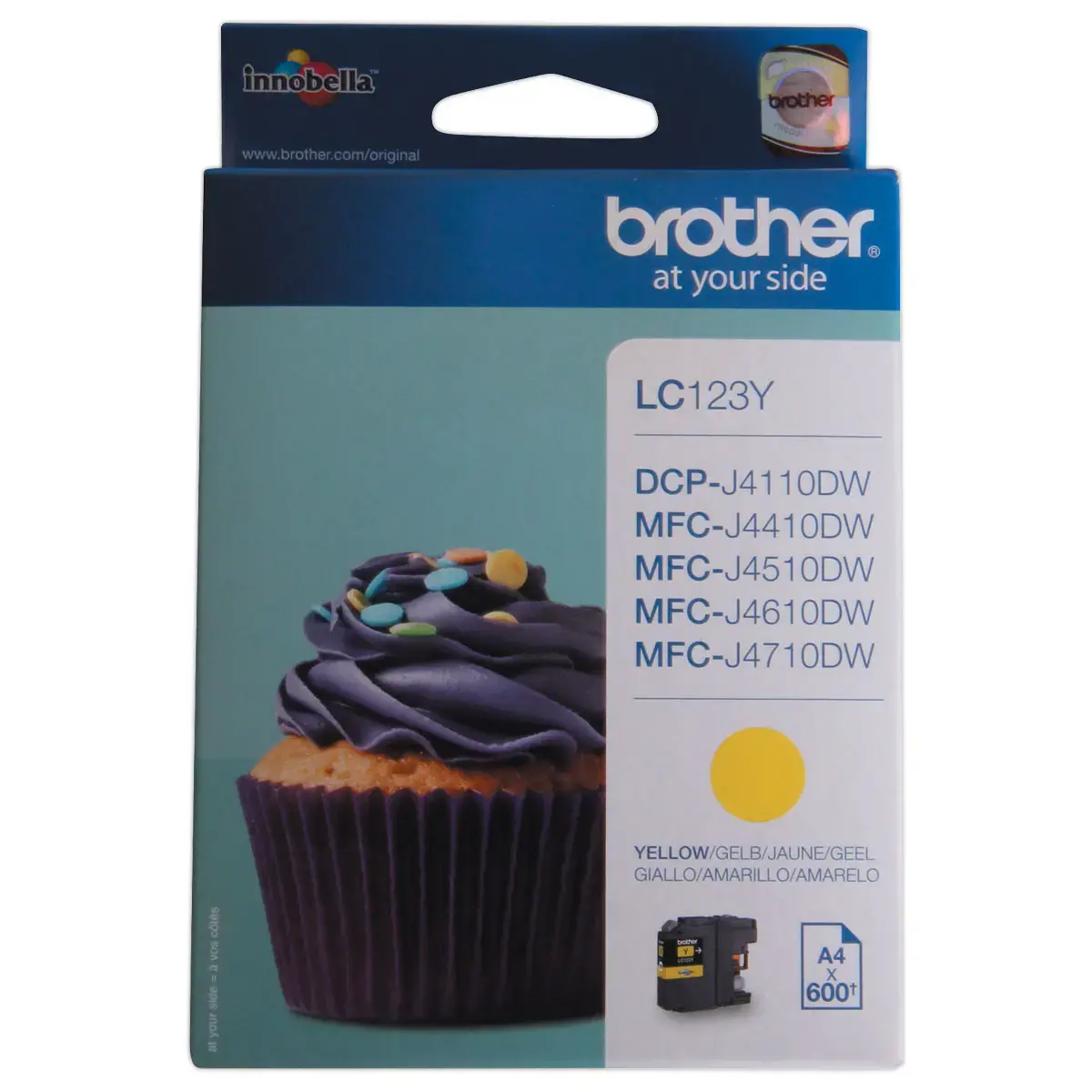 cartouche jet d'encre BROTHER jaune LC123Y haute capacit&eacute; 