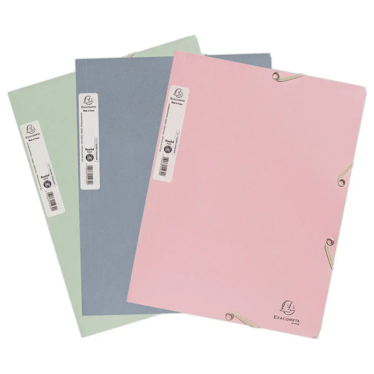 Chemise élastiques 3 rabats AutentiK - Carte recyclée - EXACOMPTA