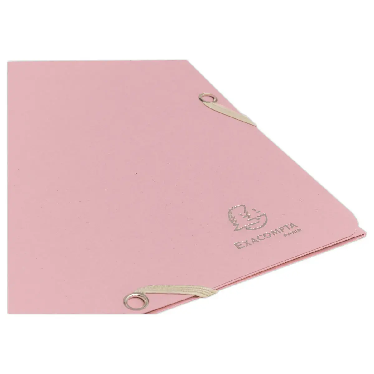 Chemise élastiques 3 rabats - Carte recyclée - Rose - EXACOMPTA