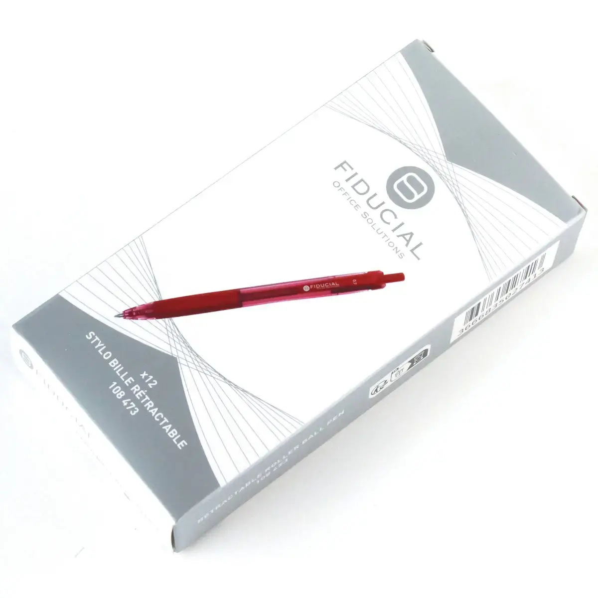 Stylo bille r&eacute;tractable - Avec grip - Ecriture moyenne - Rouge - FIDUCIAL 