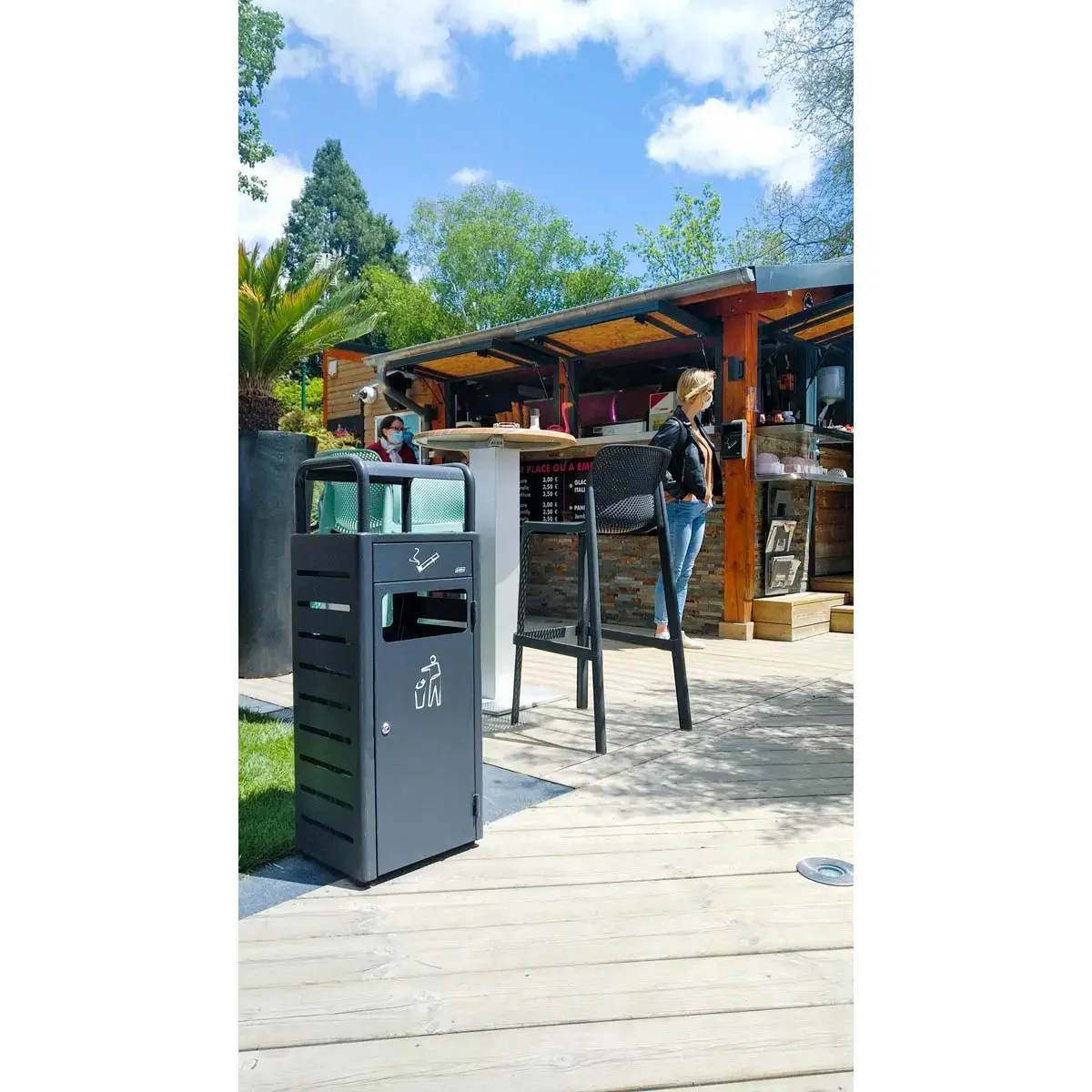 Conteneur avec cendrier - Anthracite - PROBBAX
