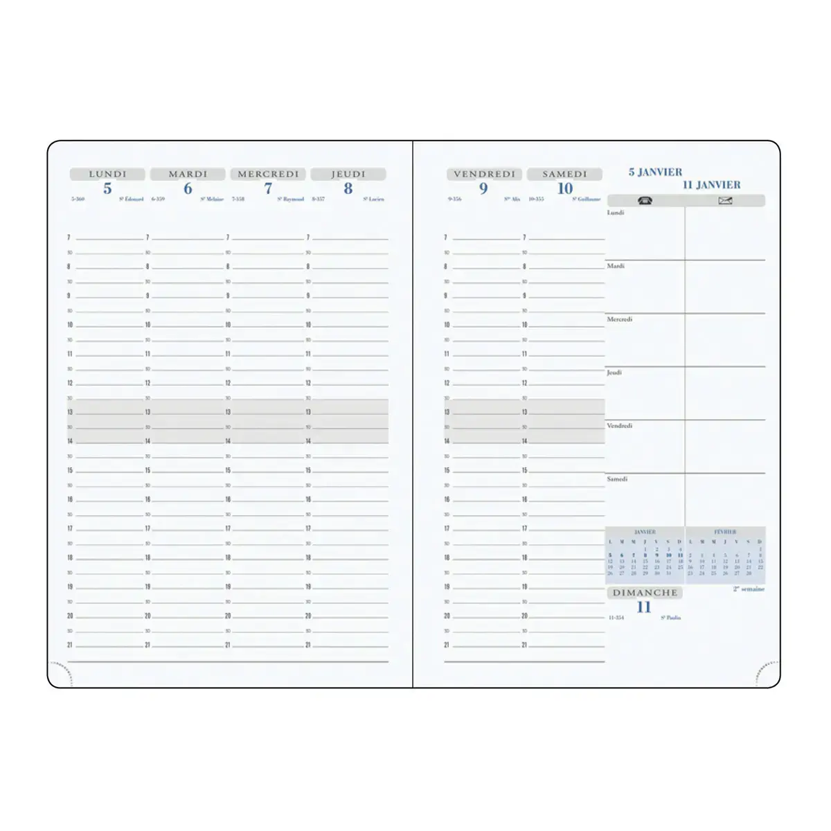 Agenda semainier Winner - 15 x 21cm - Septembre à septembre - Noir - EXACOMPTA