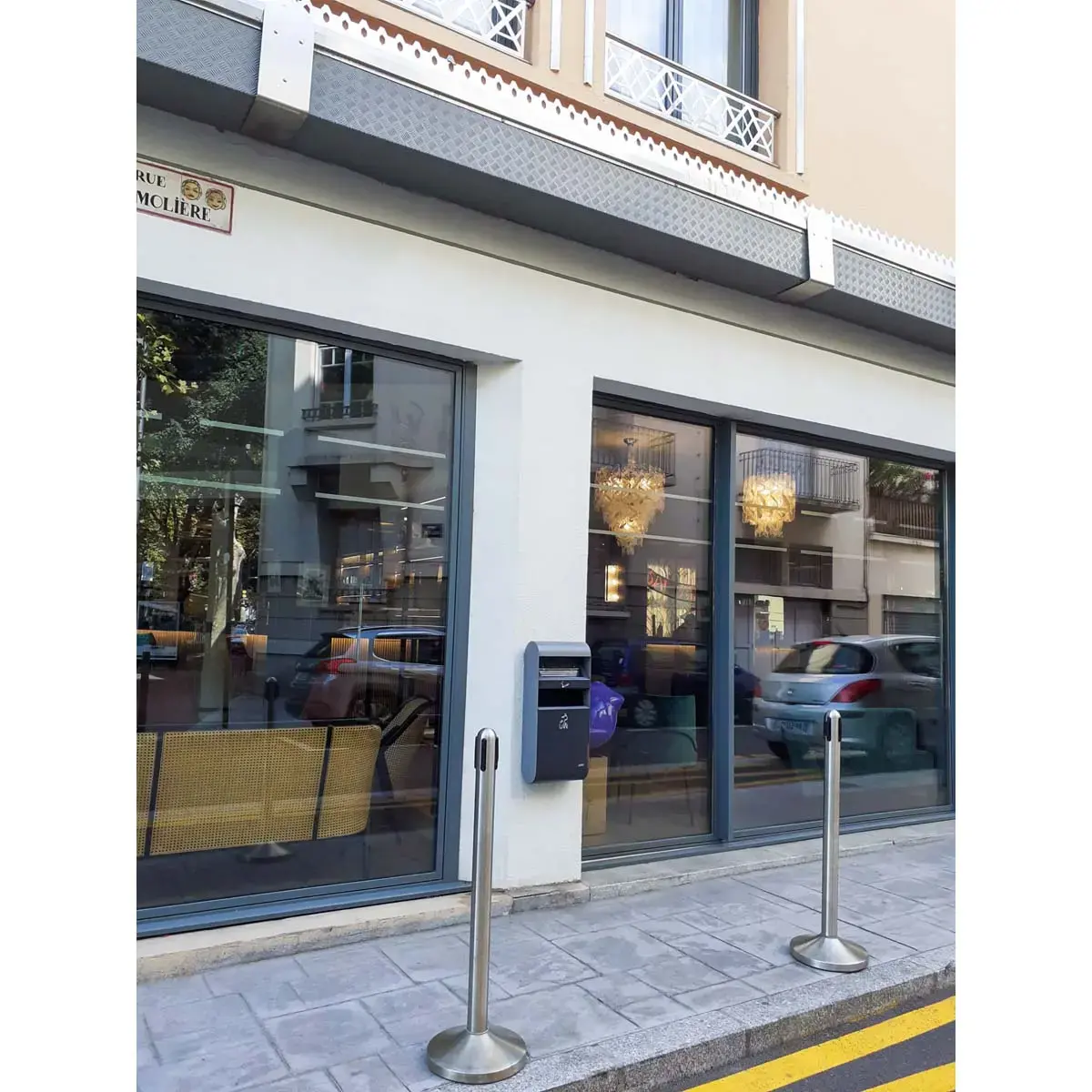 Cendrier mural avec corbeille - Anthracite - PROBBAX 