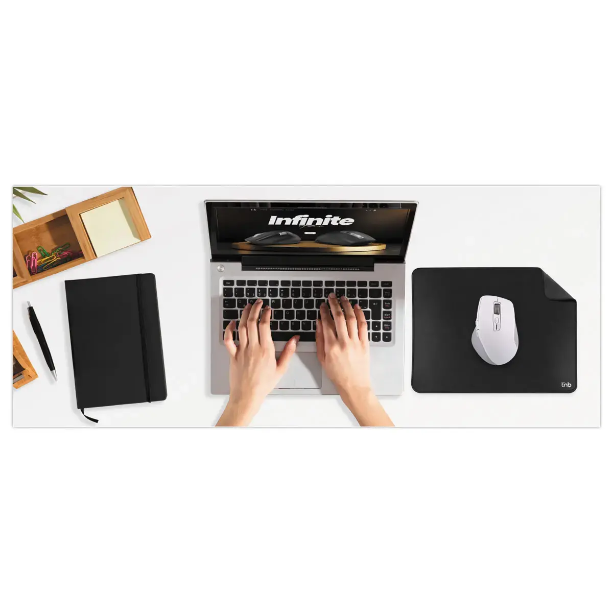 Souris sans fil INFINITEPRO - Rechargeable - Blanc - T'NB 