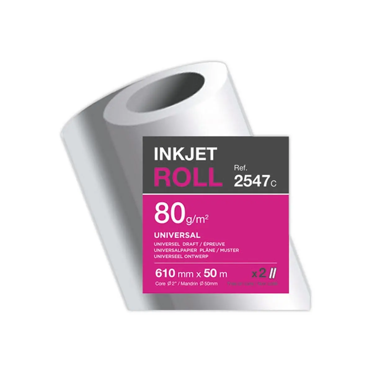 2 Rouleaux de papier pour traceurs - 50 m - 80g - CLAIREFONTAINE 