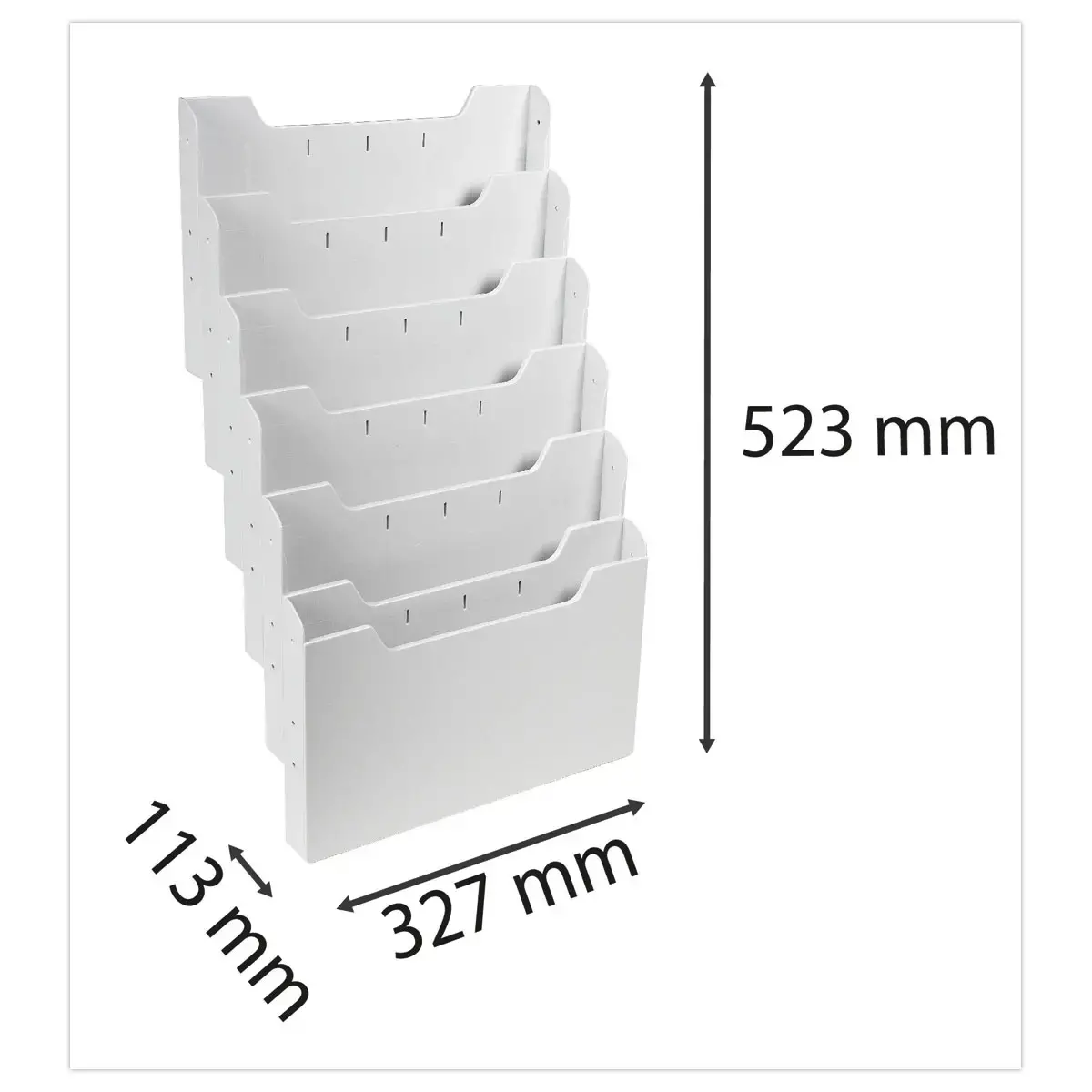 Trieur mural modulable - Horizontal - 6 compartiments - Gris - EXACOMPTA