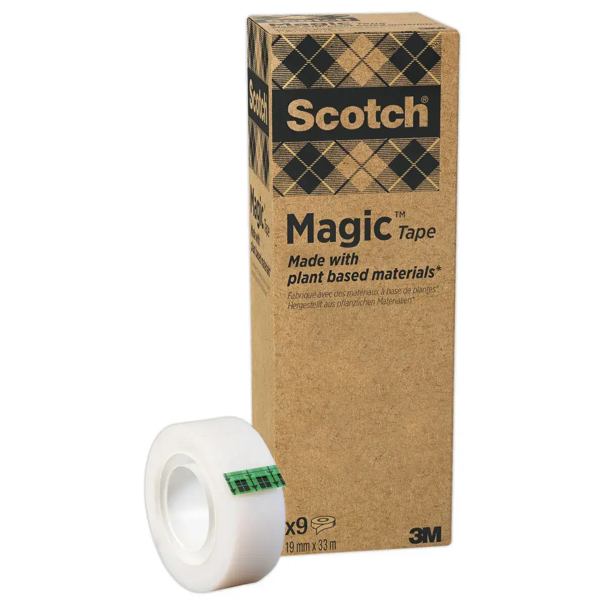 9 Rouleaux d'adh&eacute;sif invisible Magic 900 - 33 m x 19 mm - 3M SCOTCH 