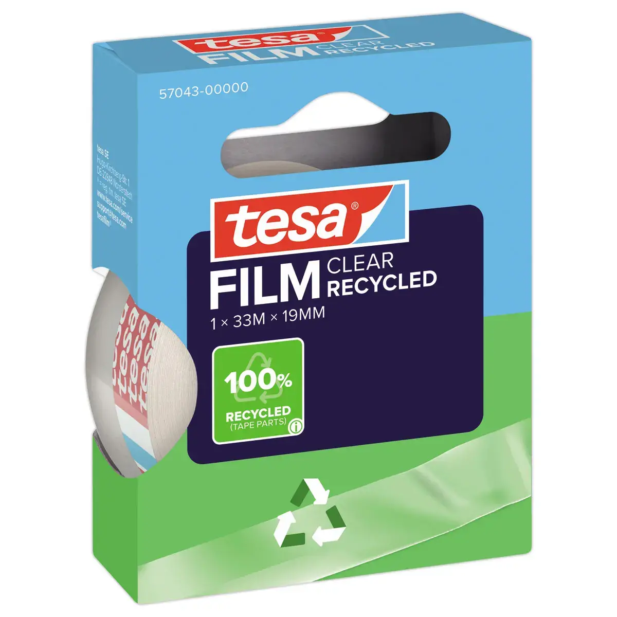 Rouleau d'adhésif transparent Ecologo - 33 m x 19 mm - TESA