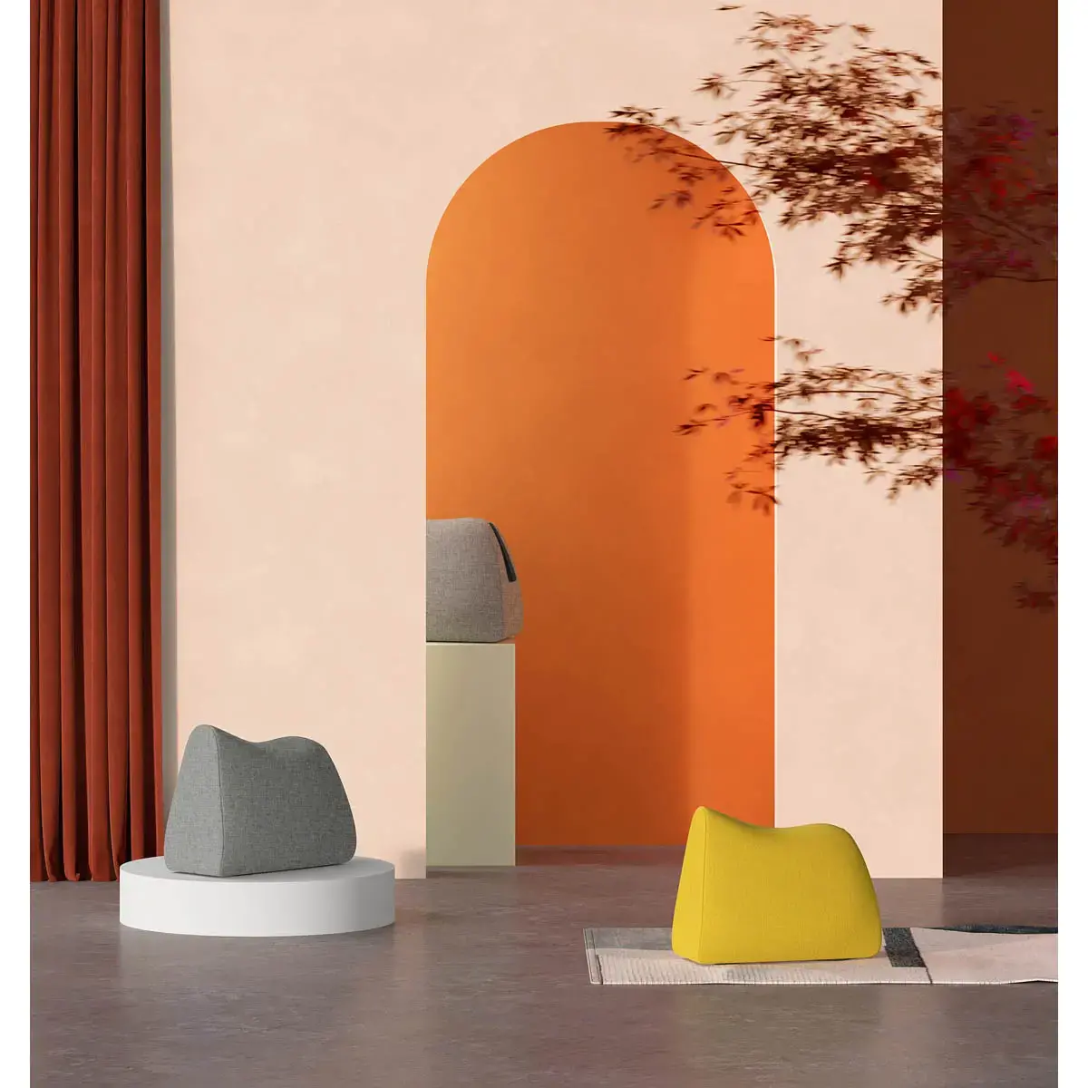 Pouf selle de cheval - Tissu