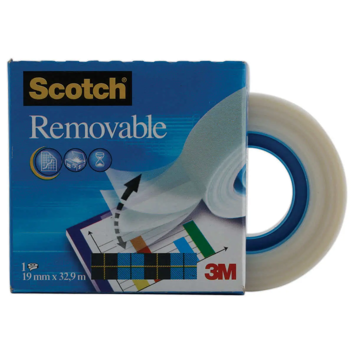 Rouleau d'adhésif invisible et repositionnable - SCOTCH Magic 811 - 33 m x 19 mm