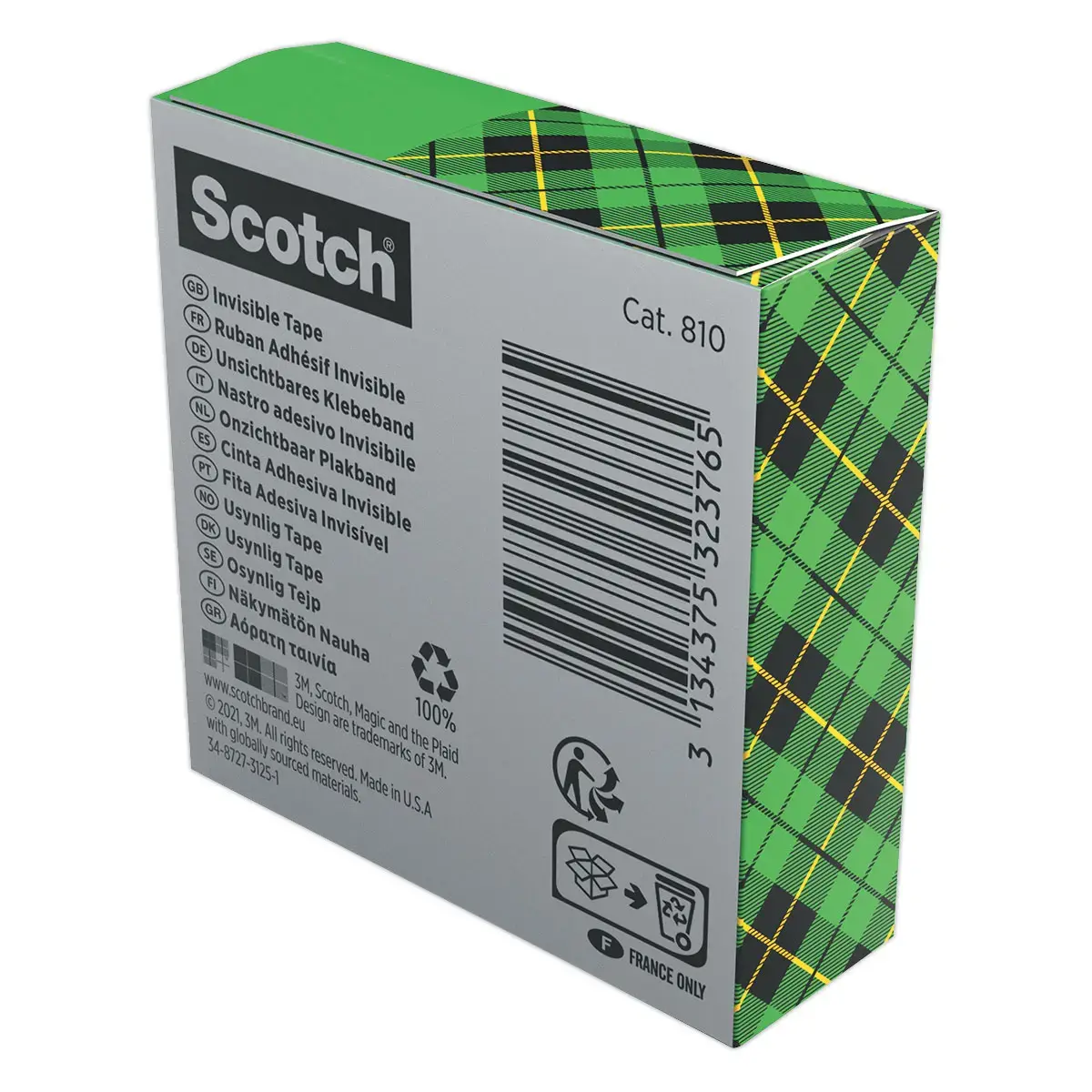 Ruban adh&eacute;sif invisible mat Scotch Magic 810 - 33 m x 19 mm - SCOTCH 