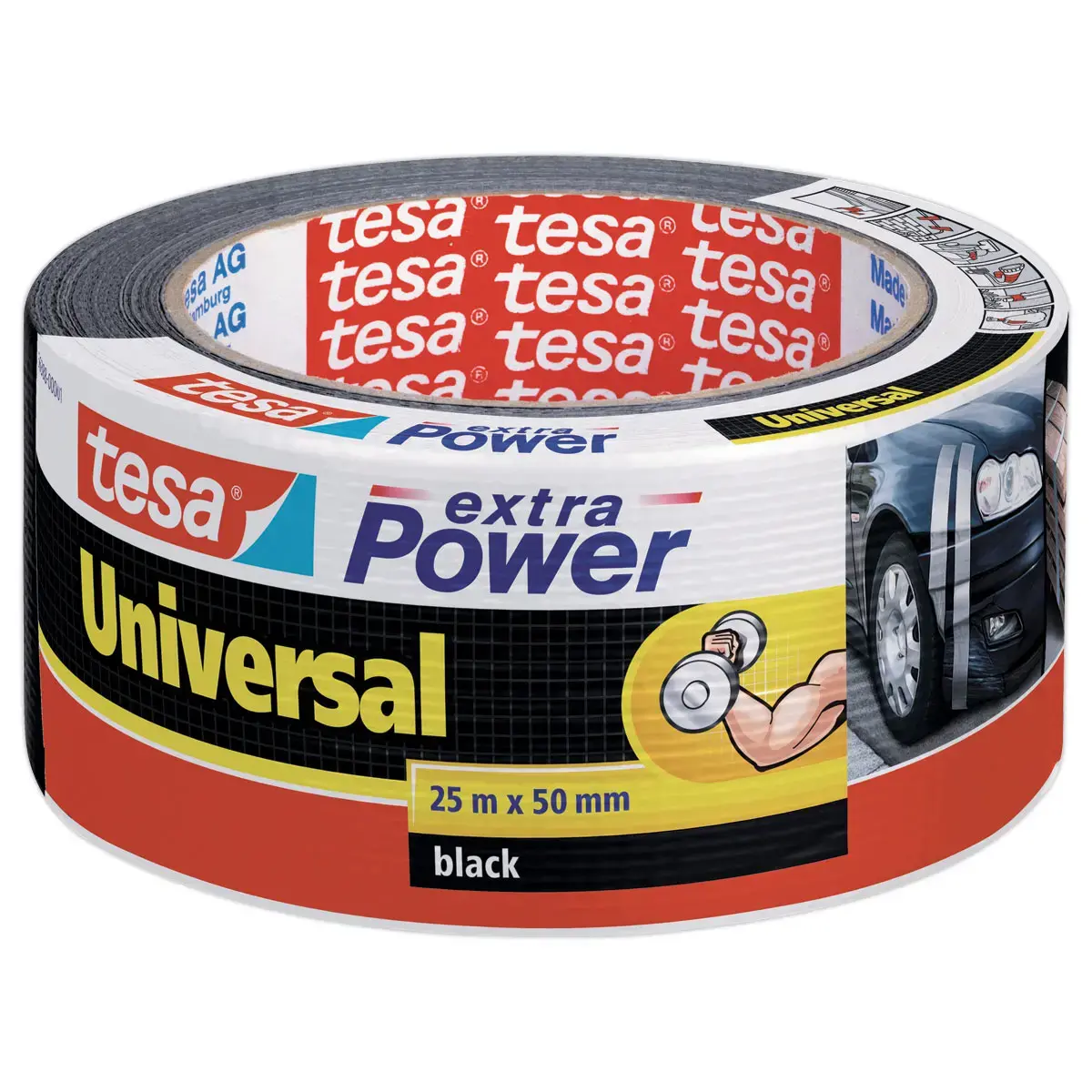 Ruban adhésif extra power - 25 m x 50 mm - Noir - Tesa