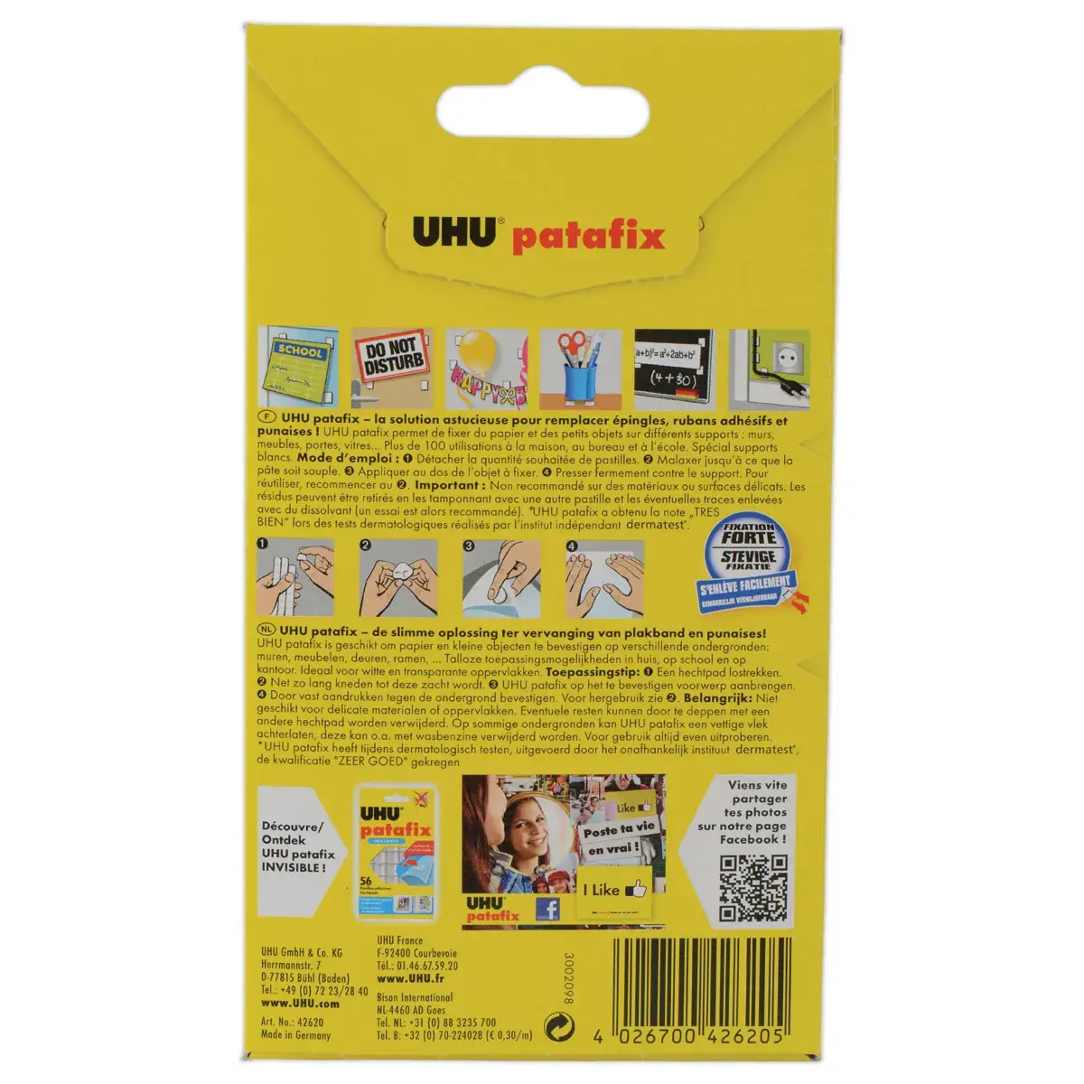 80 pastilles de Patafix - Blanc - UHU