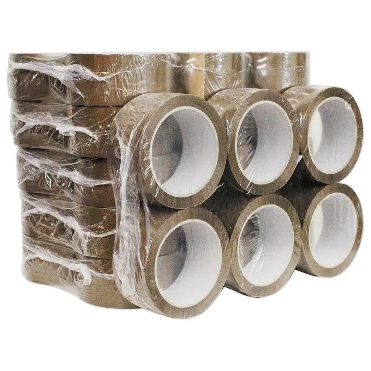 6 Adhésifs plastique économique - 66 m x 48 mm - Havane