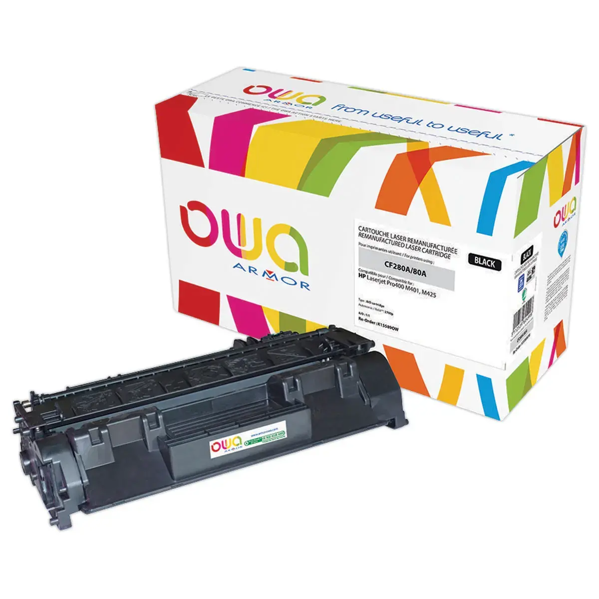 Toner &eacute;q. HP CF280A - Noir - OWA 