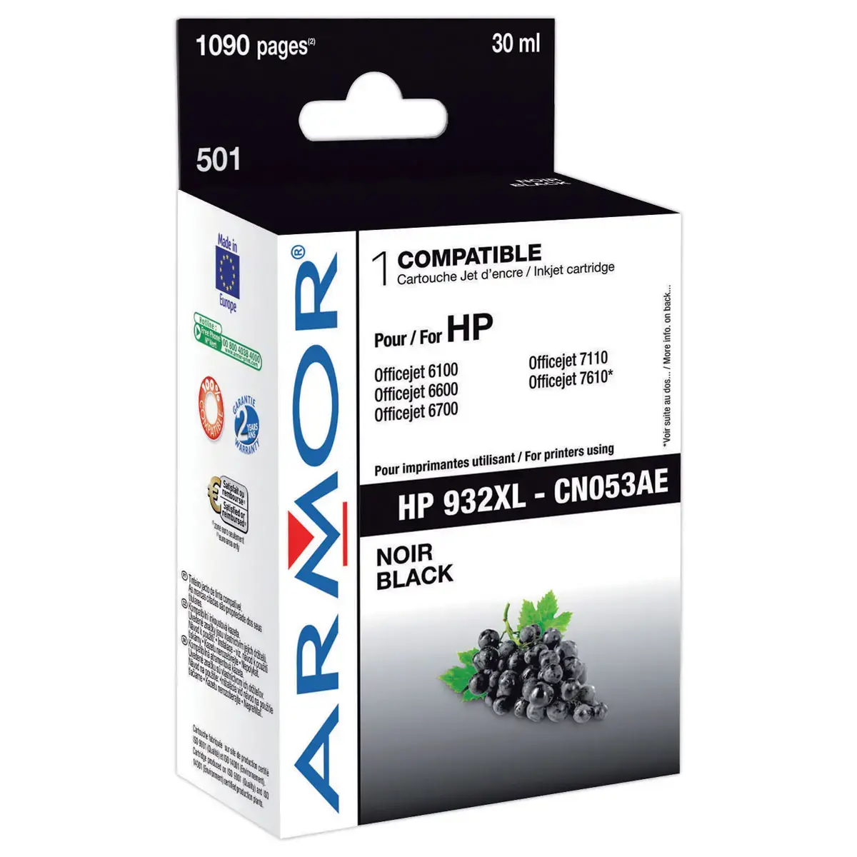 Cartouche éq. HP 932XL - Haute capacité - Noir - OWA