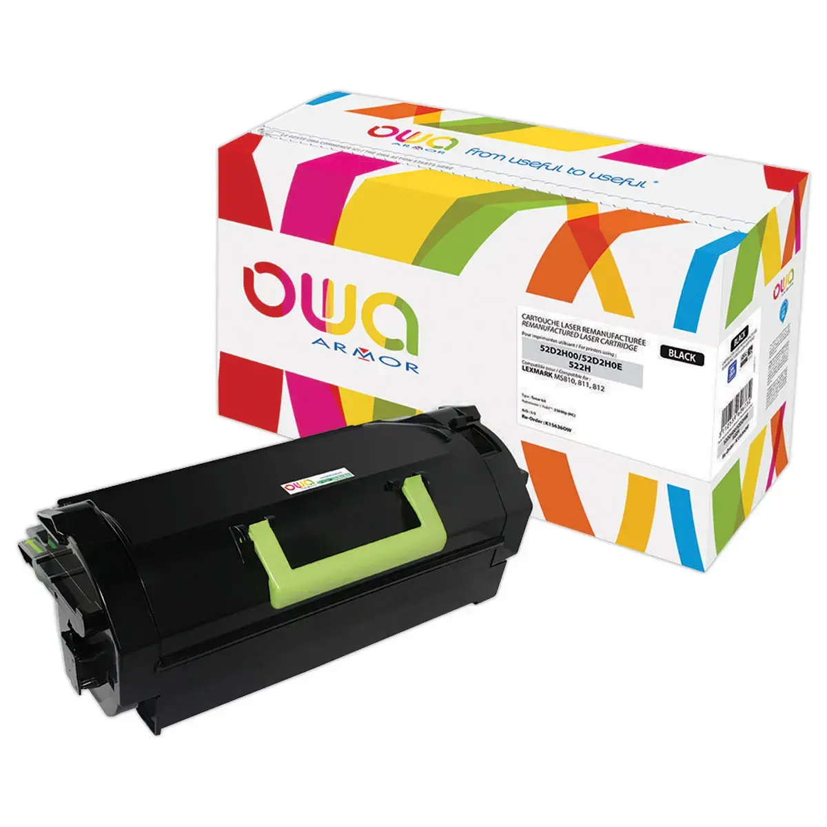Toner éq. LEXMARK 52D2H00, 52D2H0E - Haute capacité - Noir - OWA