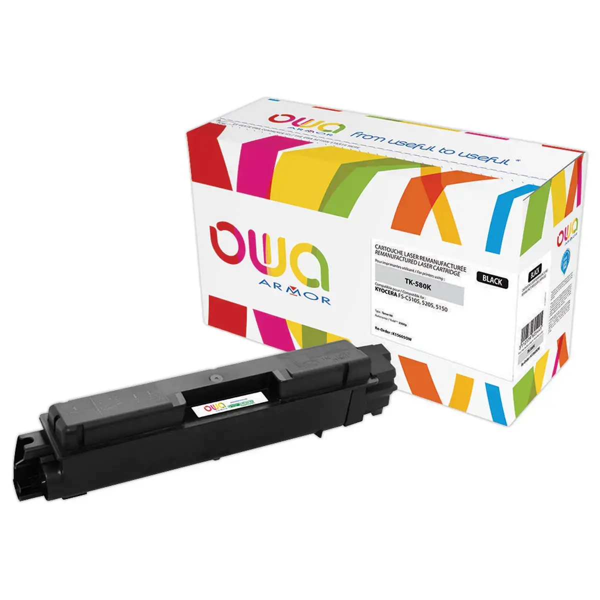 Toner éq. KYOCERA TK-580 K - Noir - OWA