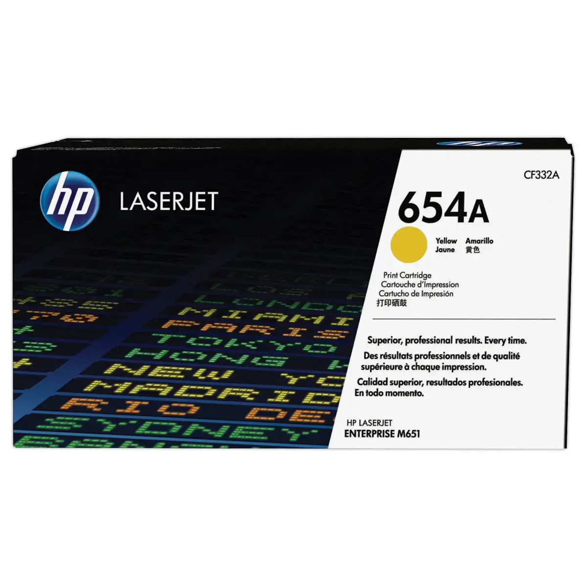HP 654A CF332A toner jaune