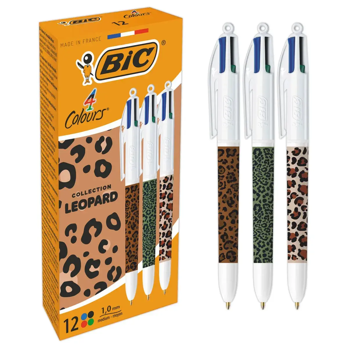 Stylo-bille 4 couleurs - Motif léopard - BIC