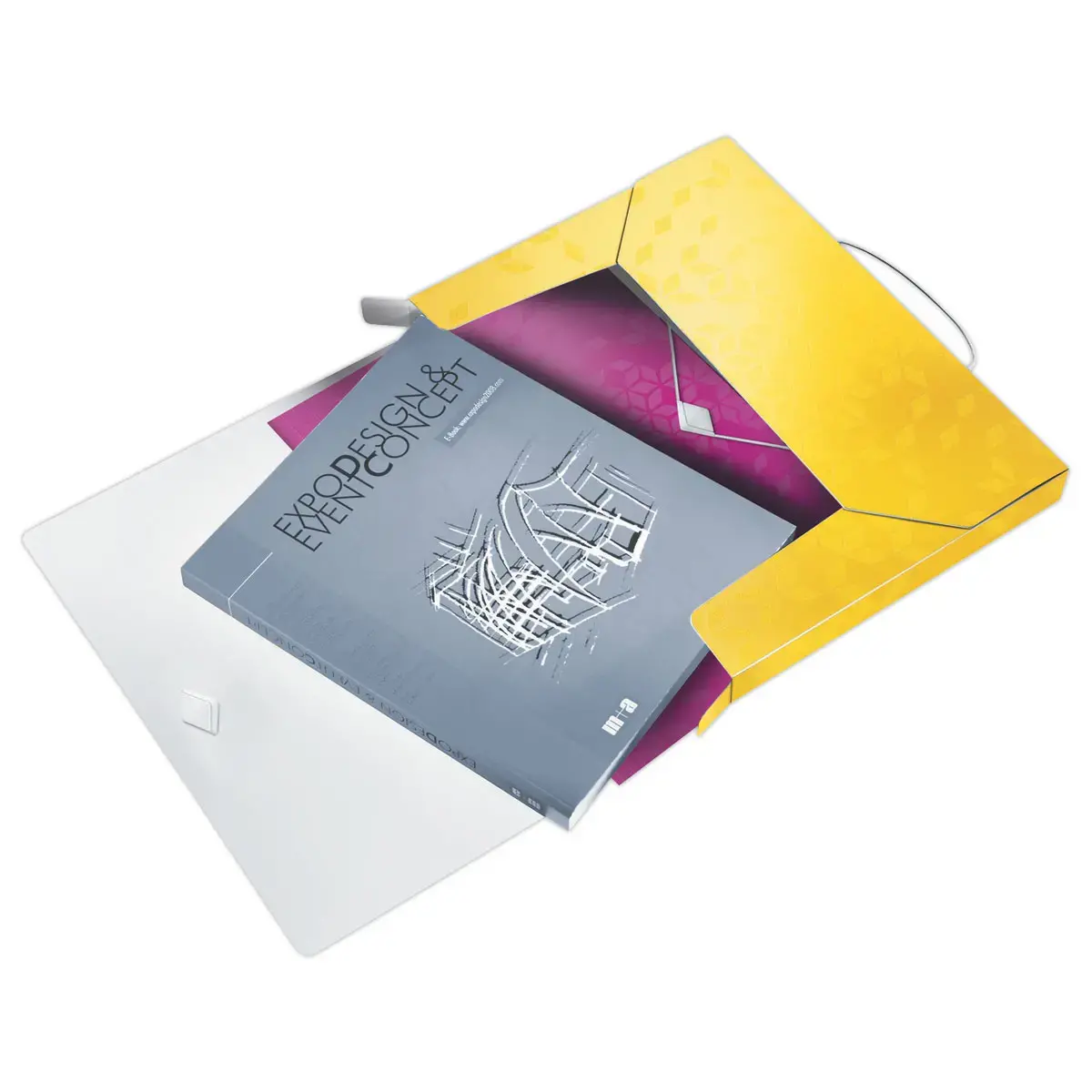 Bo&icirc;te de classement plastique WOW - Jaune - LEITZ 