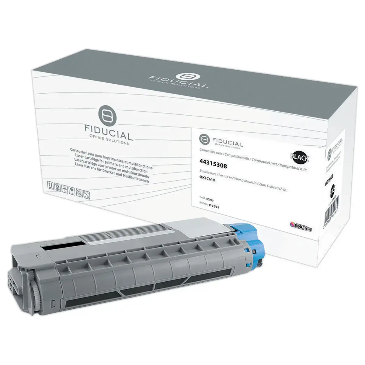 Toner &eacute;quivalent Oki 44315308 - Noir - Fiducial 