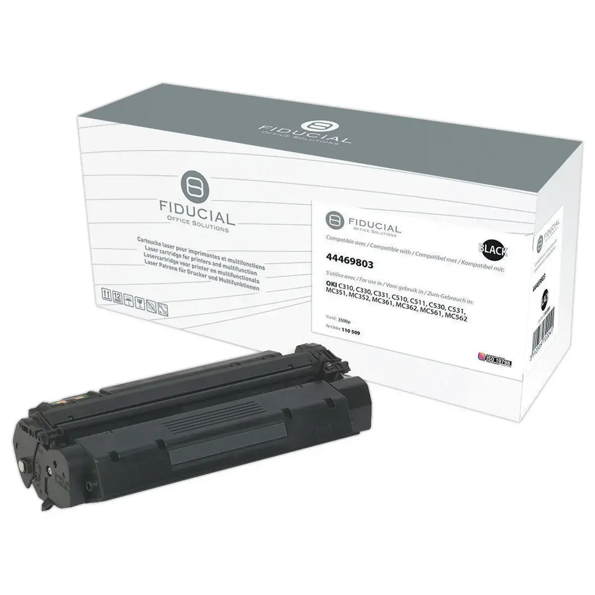 Toner FIDUCIAL équiv. OKI 44469803 noire