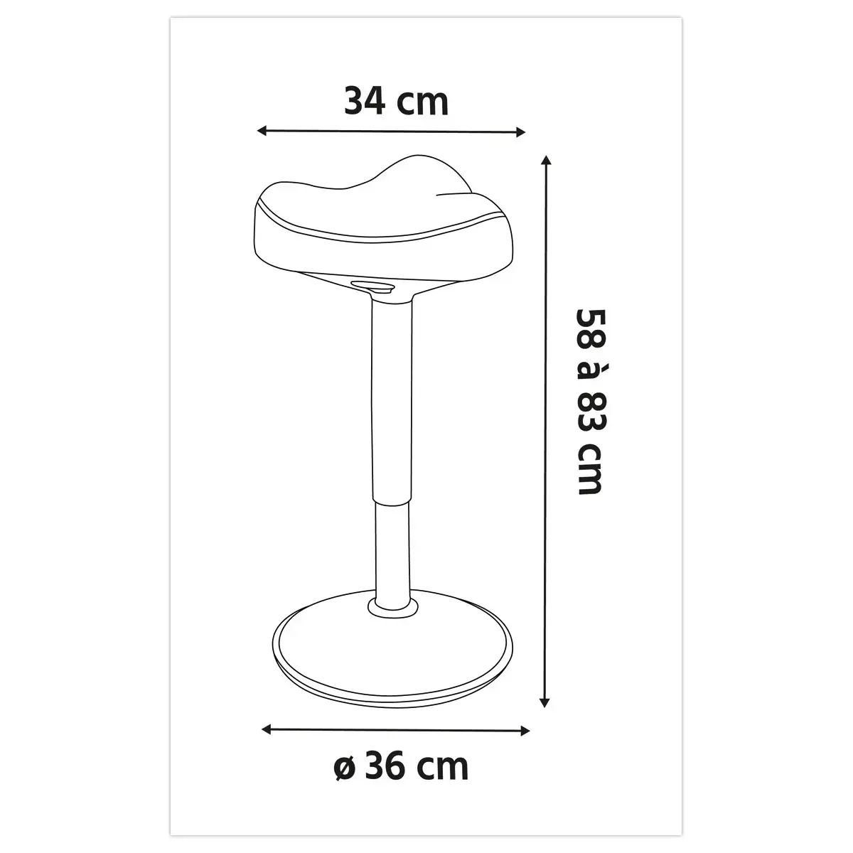 Tabouret selle bascule - Monté