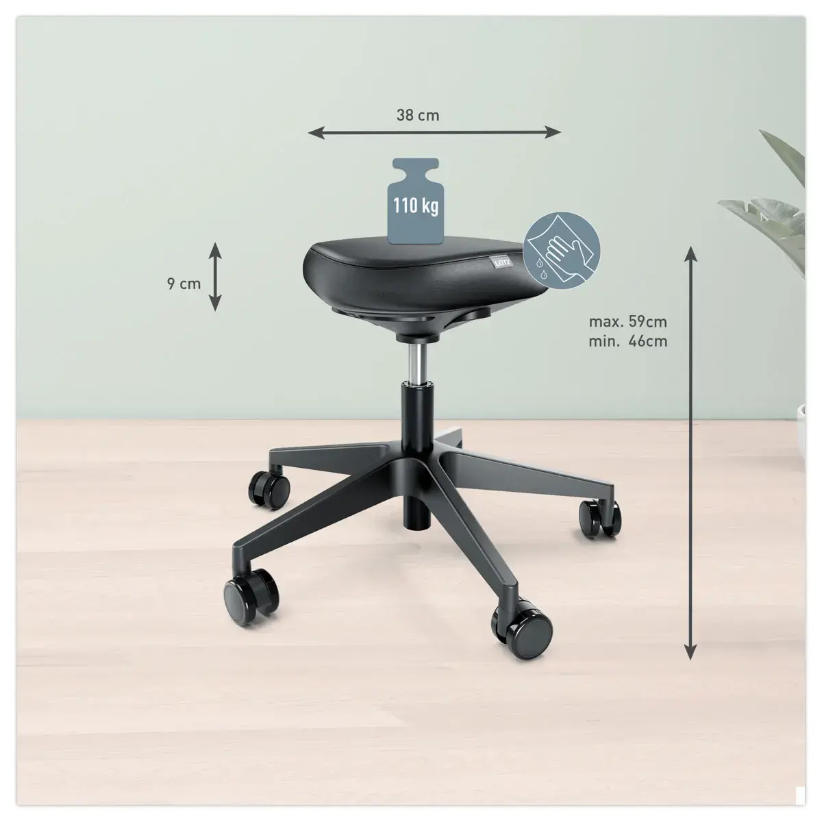 Tabouret ergonomique avec roulettes - LEITZ 