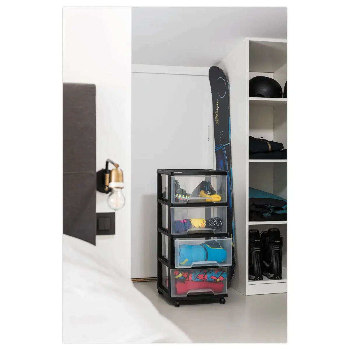 Tour de rangement - 4 X 20 L - Avec roues - CURVER