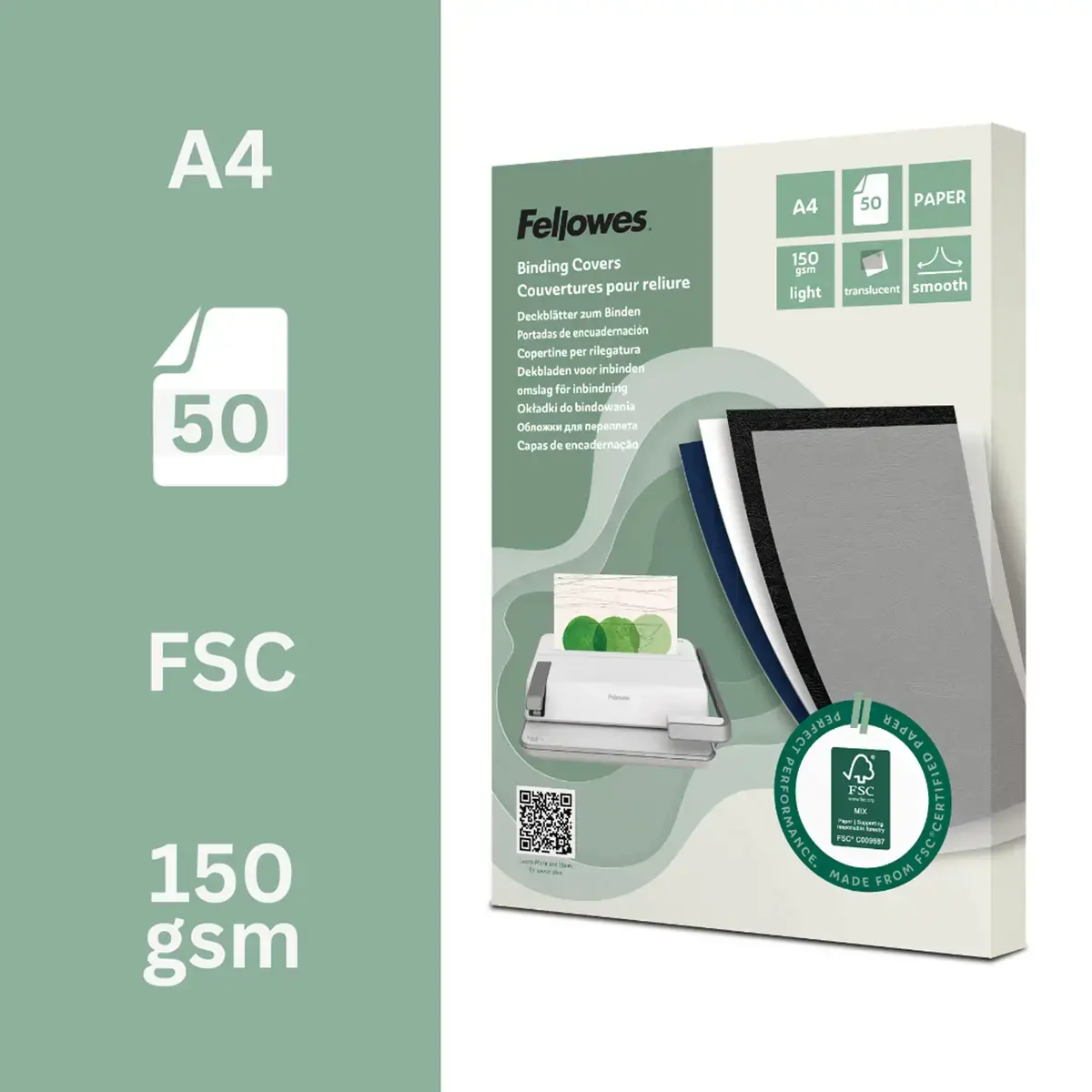 50 Couvertures reliure A4 - papier translucide - FELLOWES