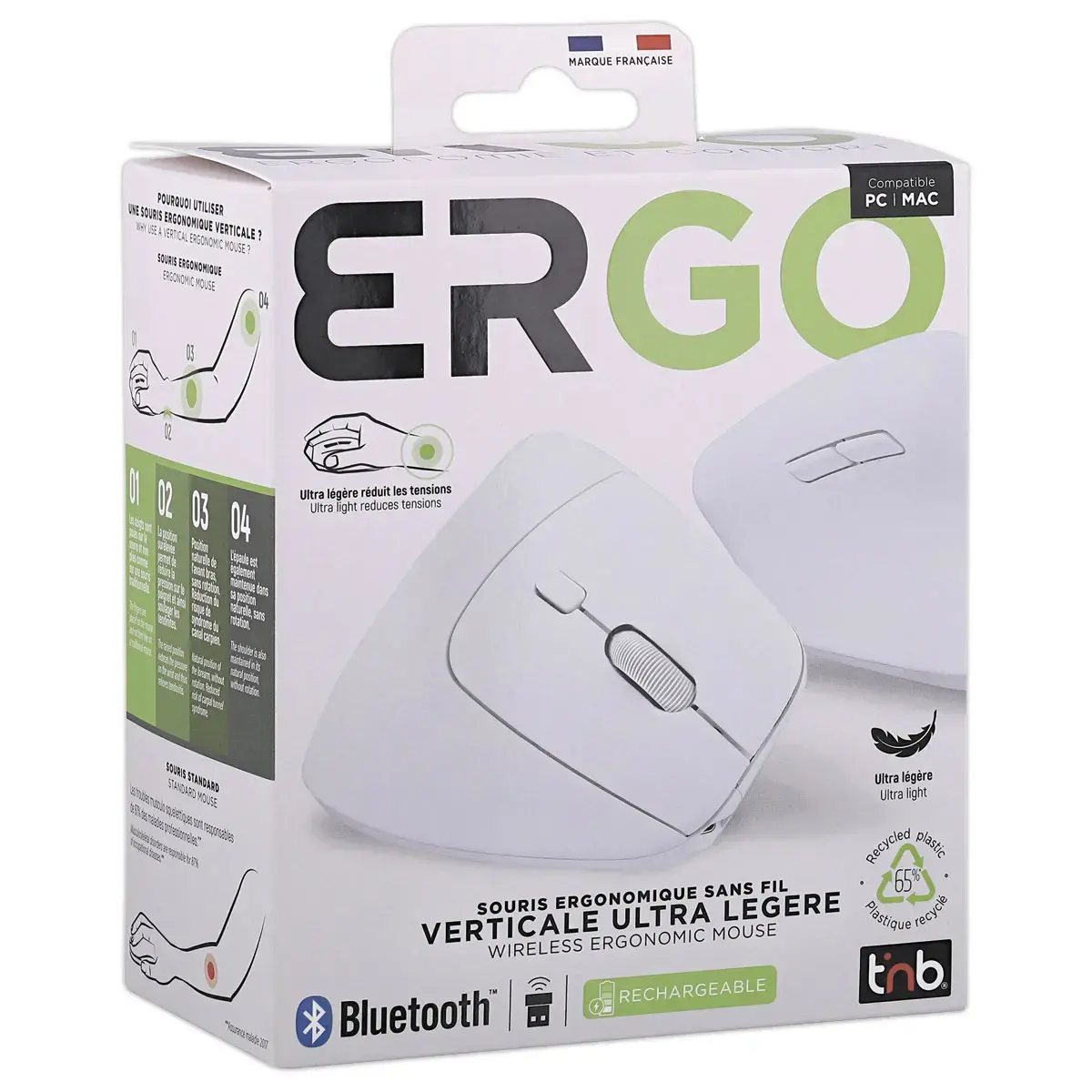 Souris ergo verticale - Blanc - T'NB