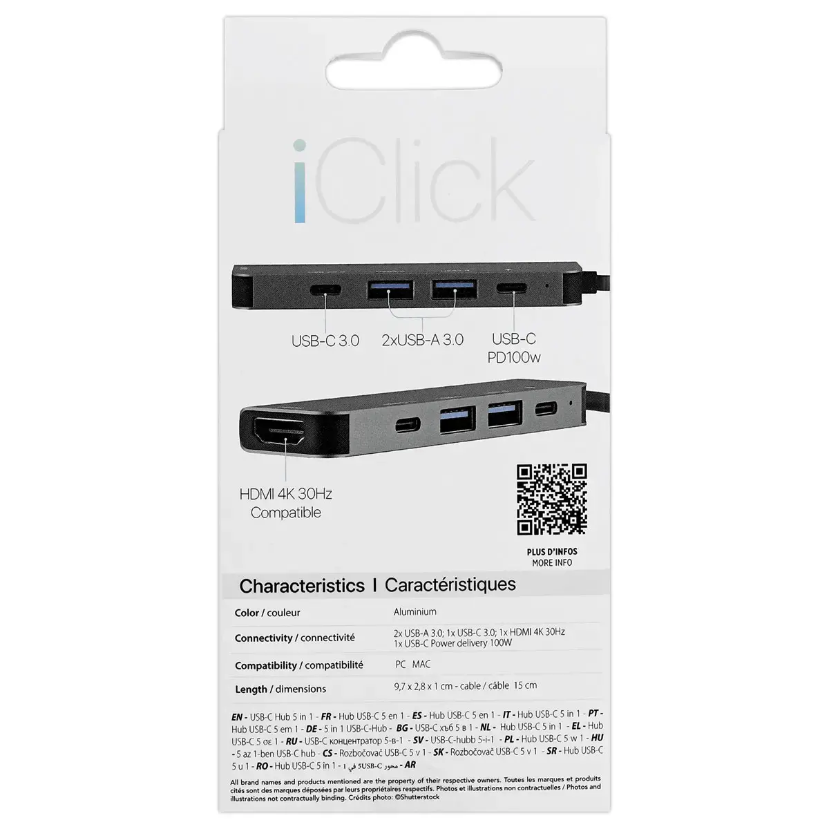 Hub USB-C 5 en 1 - Gris sidéral - T'NB