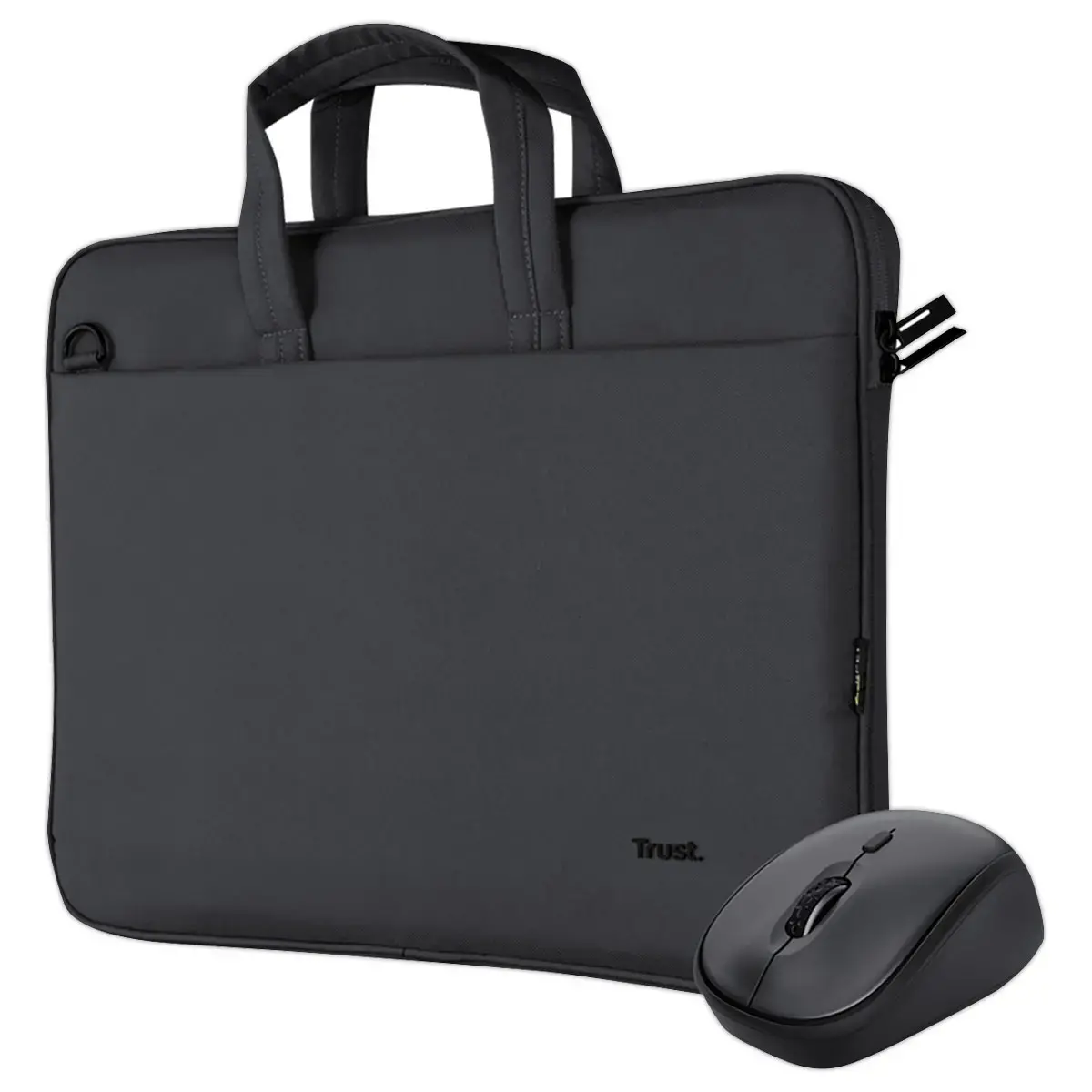 Sacoche pour PC 16" Recycl&eacute;e + Souris Sans Fil Noir - TRUST 