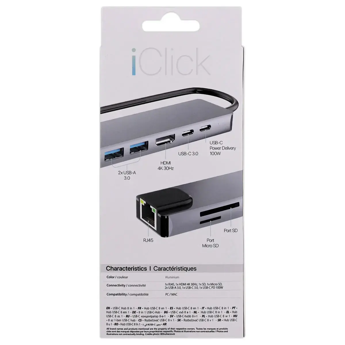 HUB USB-C 8 Ports en 1 HDMI 4K - T'NB