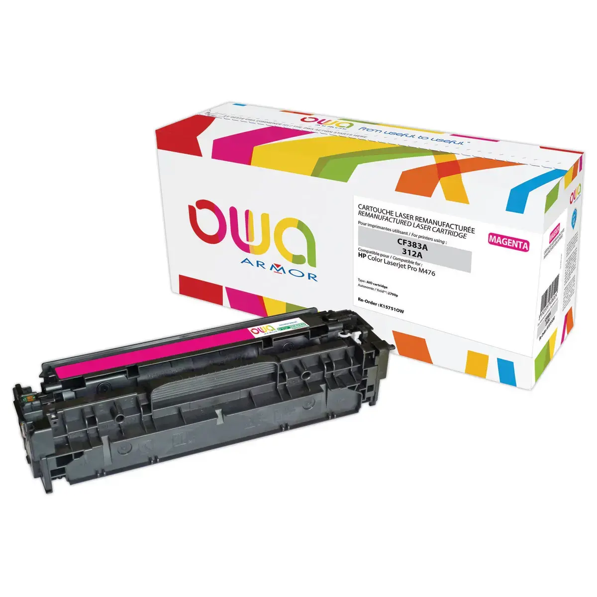 Toner éq. HP CF383A - Magenta - OWA