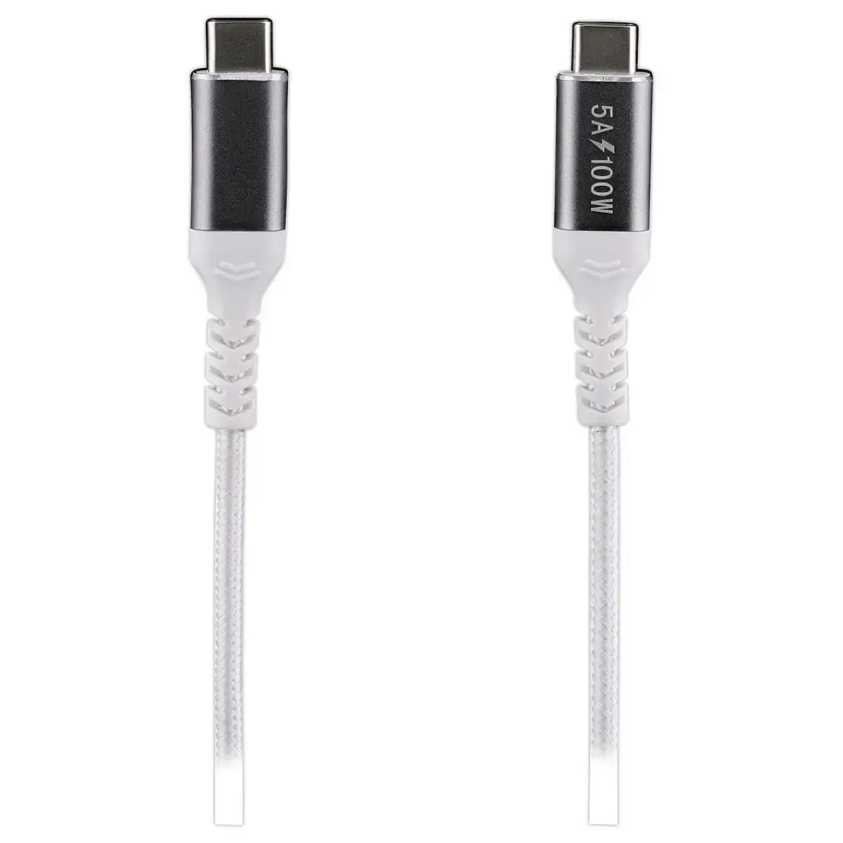 C&acirc;ble 100W 2m USB-C/USB-C - Tress&eacute; - Blanc - T'NB 